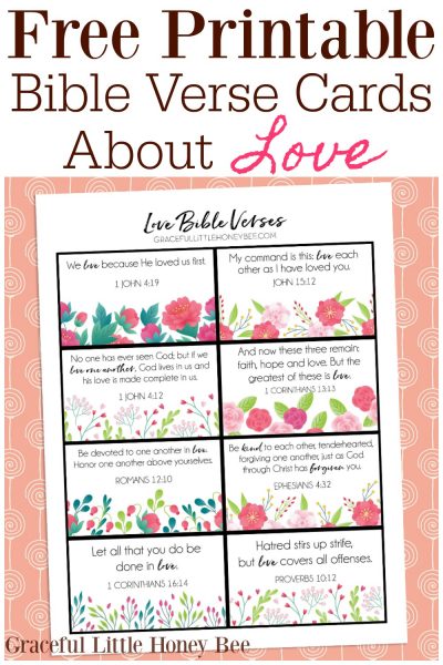 8 Bible Verses About Love + FREE PRINTABLE CARDS - Graceful Little ...