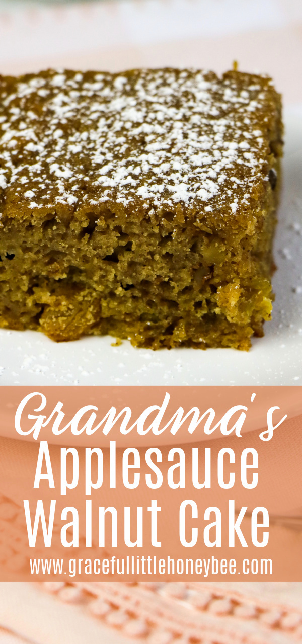 Old Fashioned Applesauce Cake With Golden Raisins And Walnuts Graceful Little Honey Bee 5744